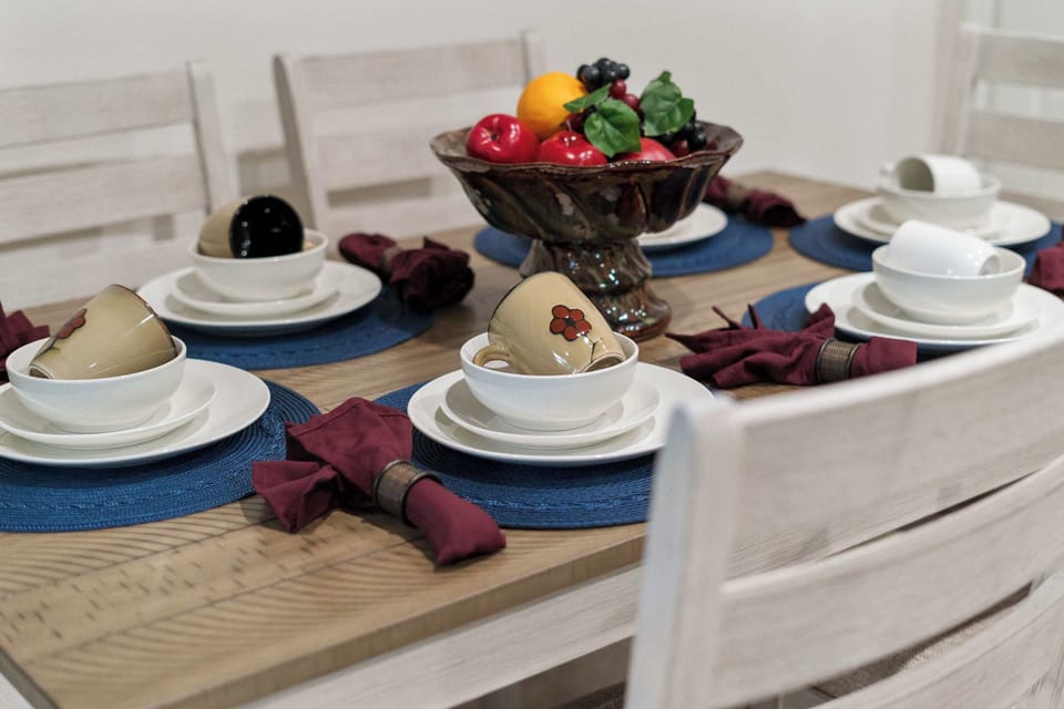 Dining table with seating for 6