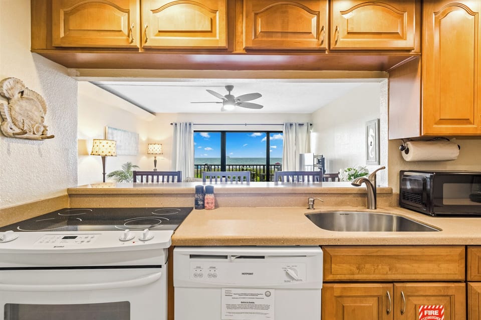 Prepare meals with an ocean view