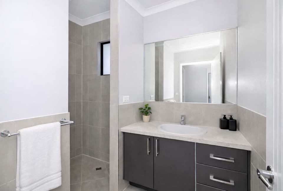 Contemporary Bathroom Vanity and Shower