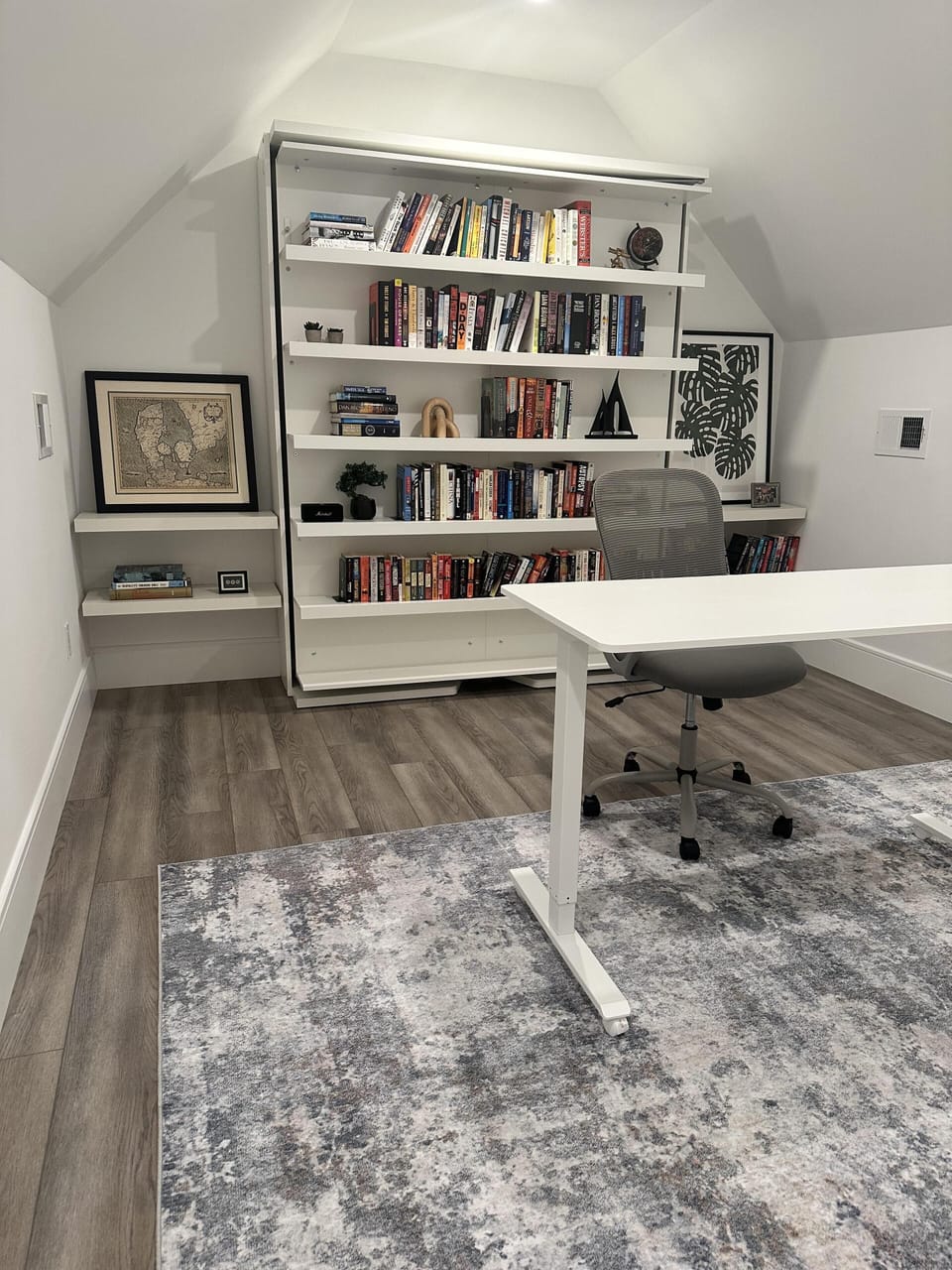 We've got you covered with a dedicated office if you need a quiet space to knock out some work or creative time.  Bookshelf converts to QUEEN bed.