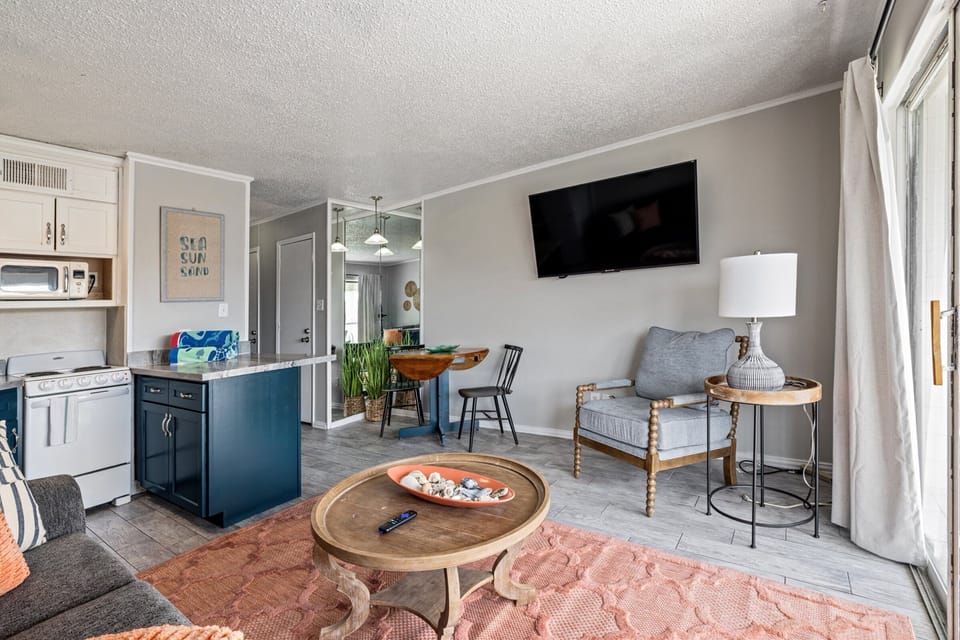 Open living, Kitchen, and dining area