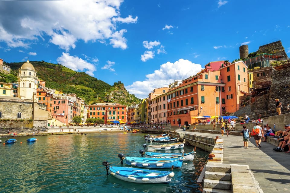 The village of Vernazza with its small harbour