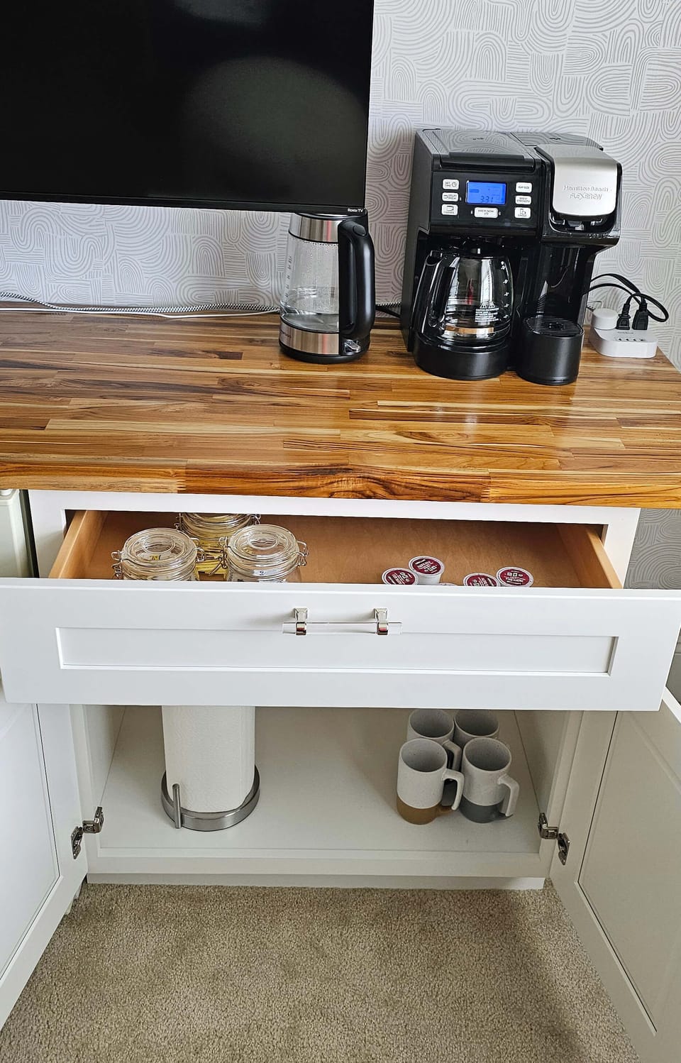 Coffee/Tea Setup in Main Bedroom