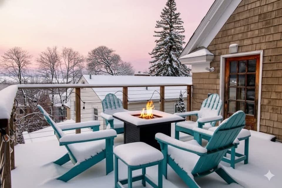 This large deck overlooks Lake Champlain and offers the best views you'll find, relaxing here while sipping hot cocoa under the stars is an unbeatable experience!
