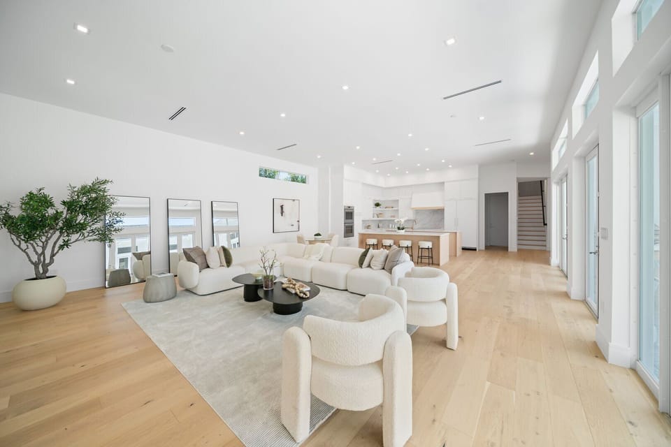 Spacious, modern living area with upscale furnishings