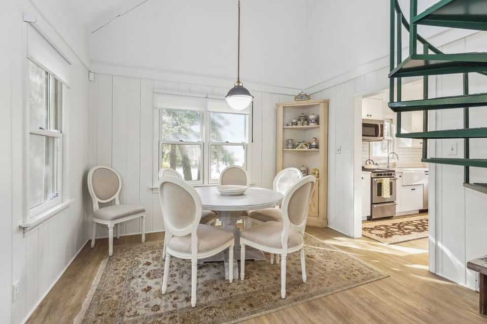 Enjoy meals in the dining area just steps from the kitchen.