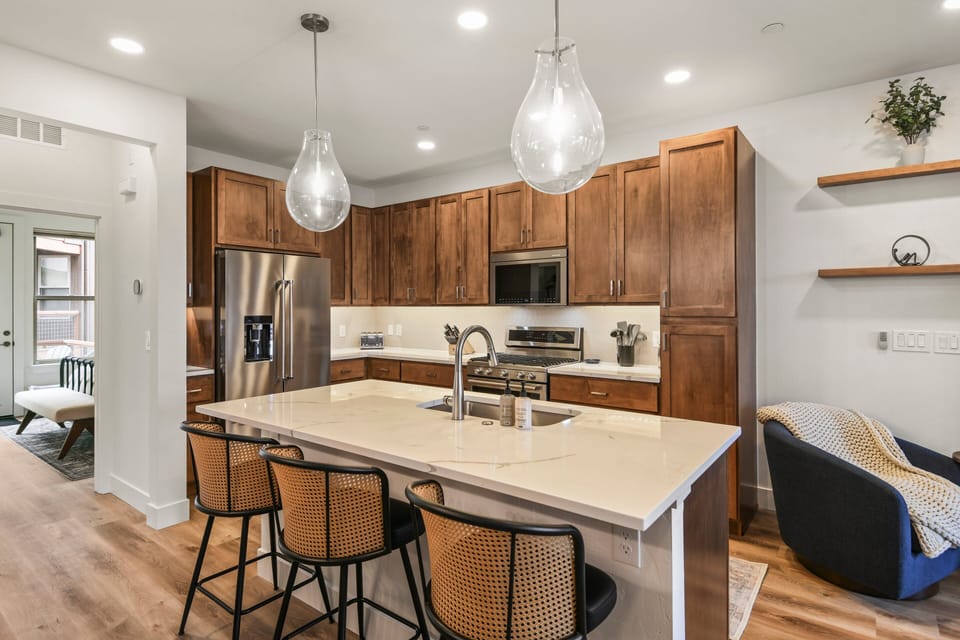 Large Kitchen with Island Seating for 3