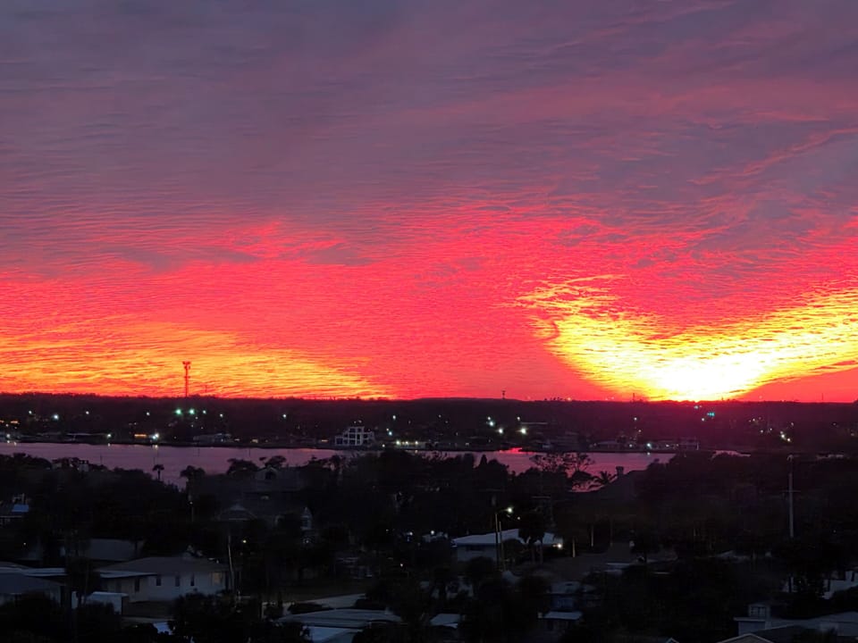 Unbelievable sunset view from the front balcony facing the Halifax river 