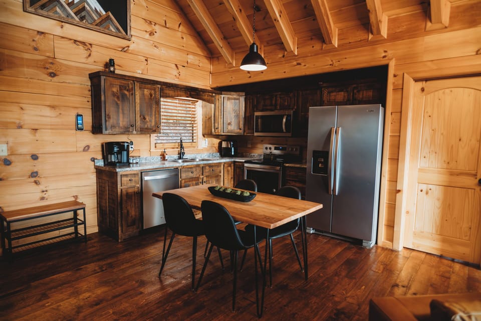 Prepare and enjoy your meals with natural light streaming through the windows.