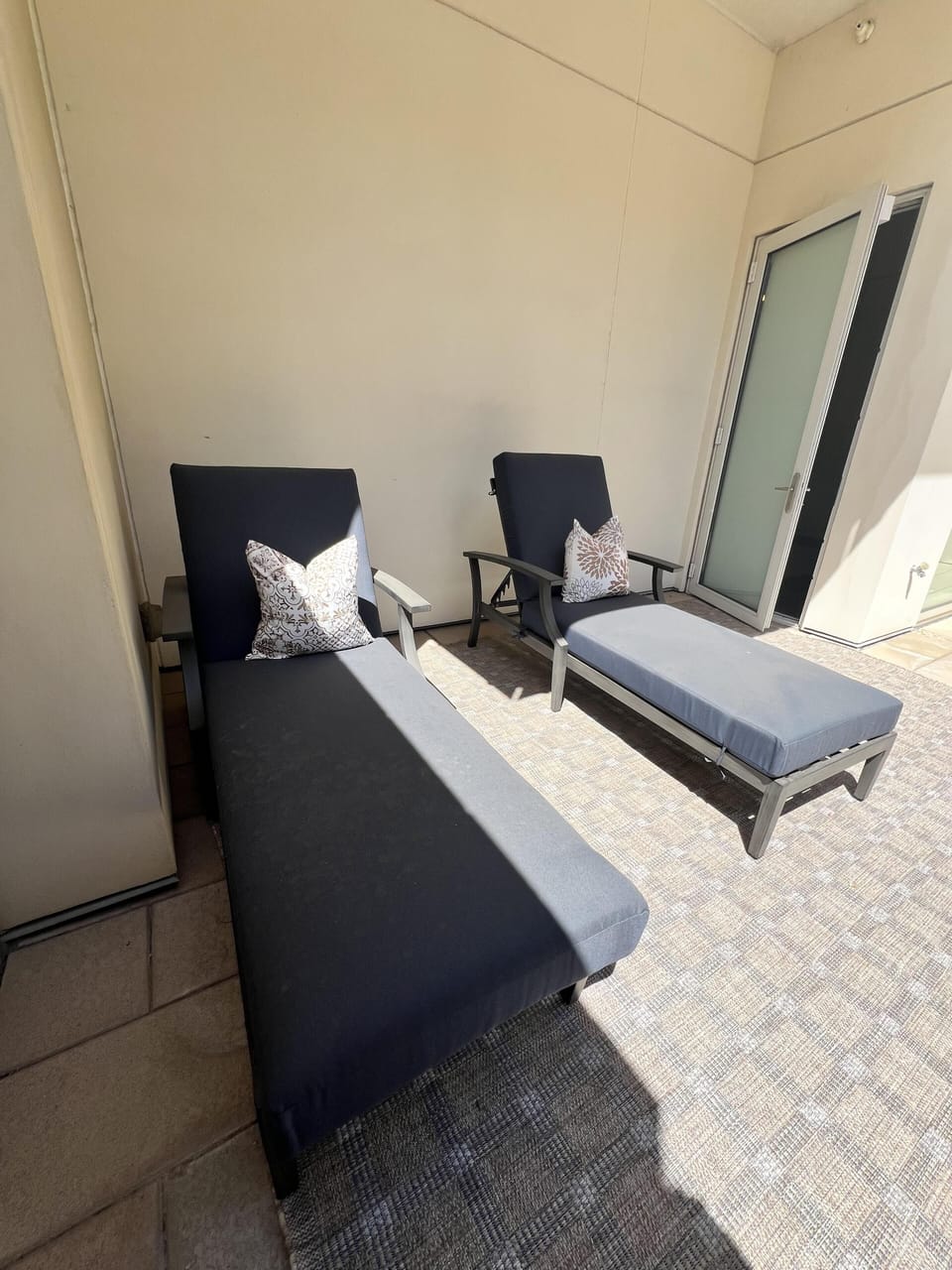 Balcony off Primary with Lounge Chaises