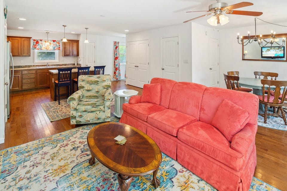 Relax in the bright and airy Living Area after a day at the beach.