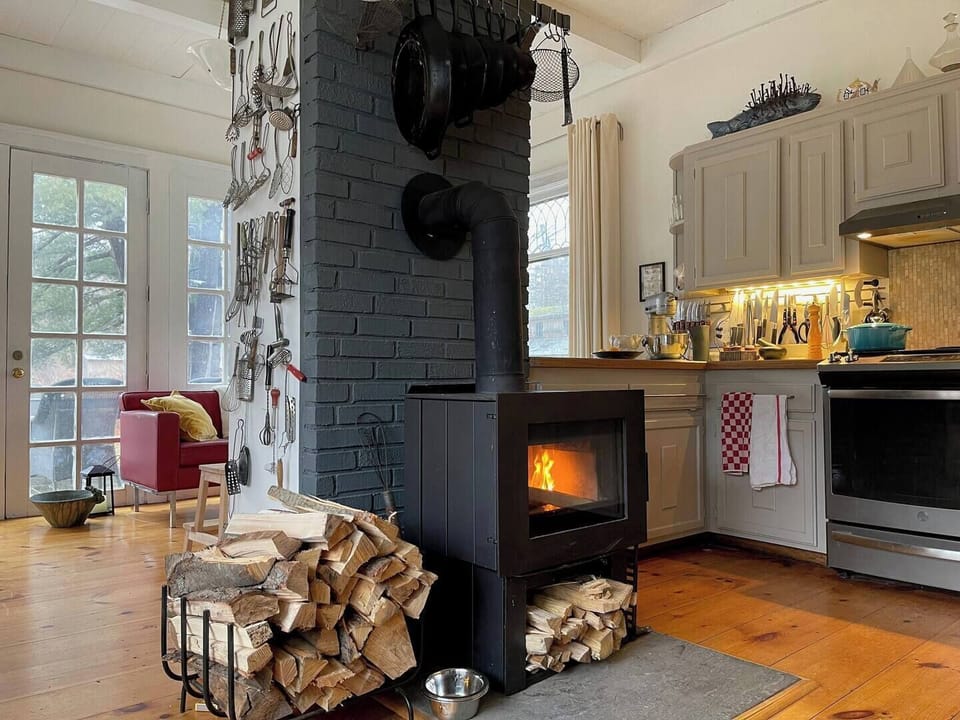 Fire place in the kitchen