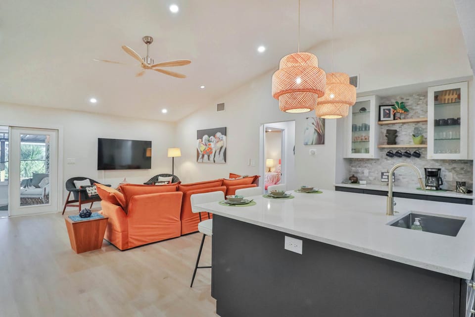 Kitchen, living areas. 