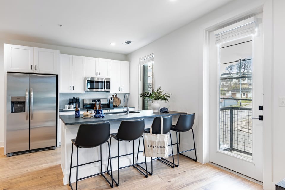 Pull up a stool at the kitchen counter.