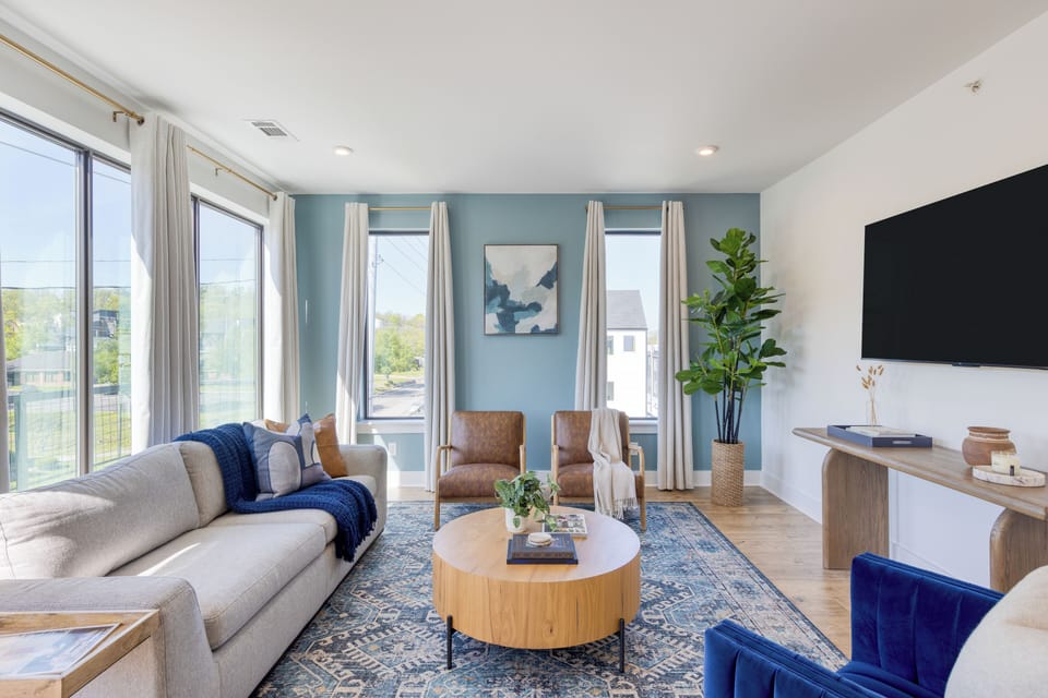 Bright and cozy space to relax after a day of exploring.