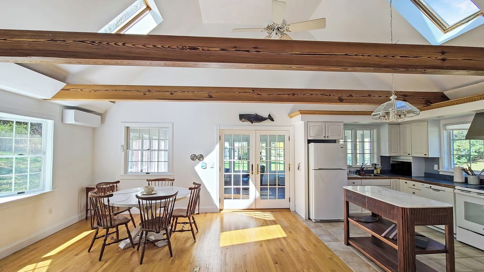 Open and bright kitchen and dining area
