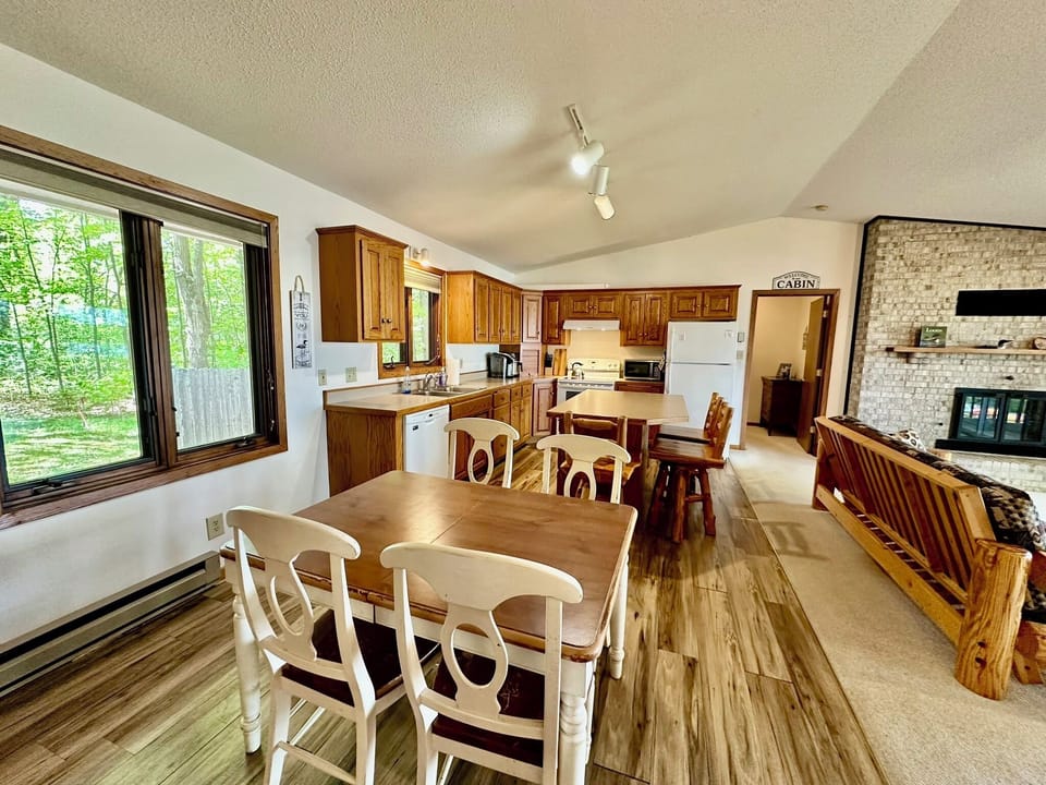 Main level kitchen and dining area.