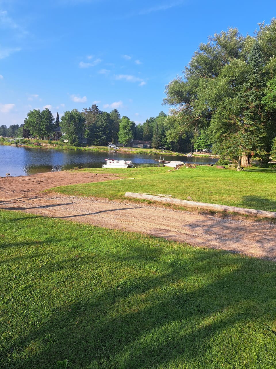 beach and boat launch next door