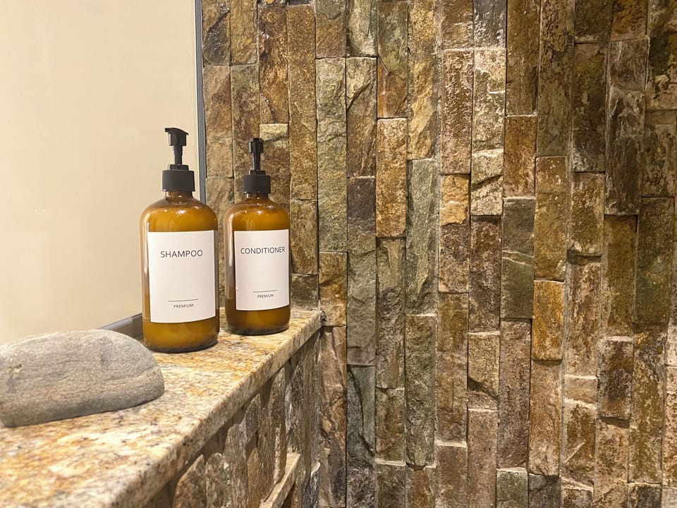 Complimentary premium bath essentials are included for you. 