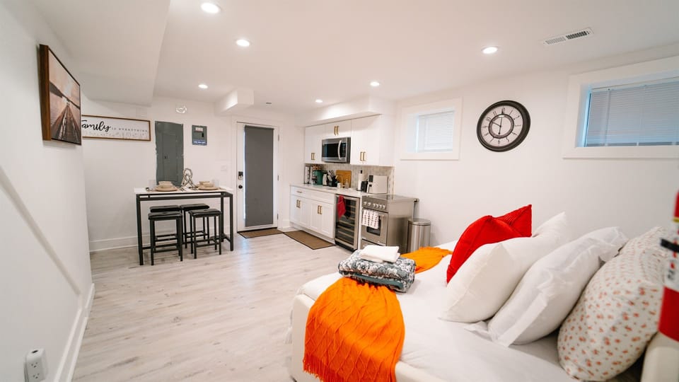 Kitchen and bed