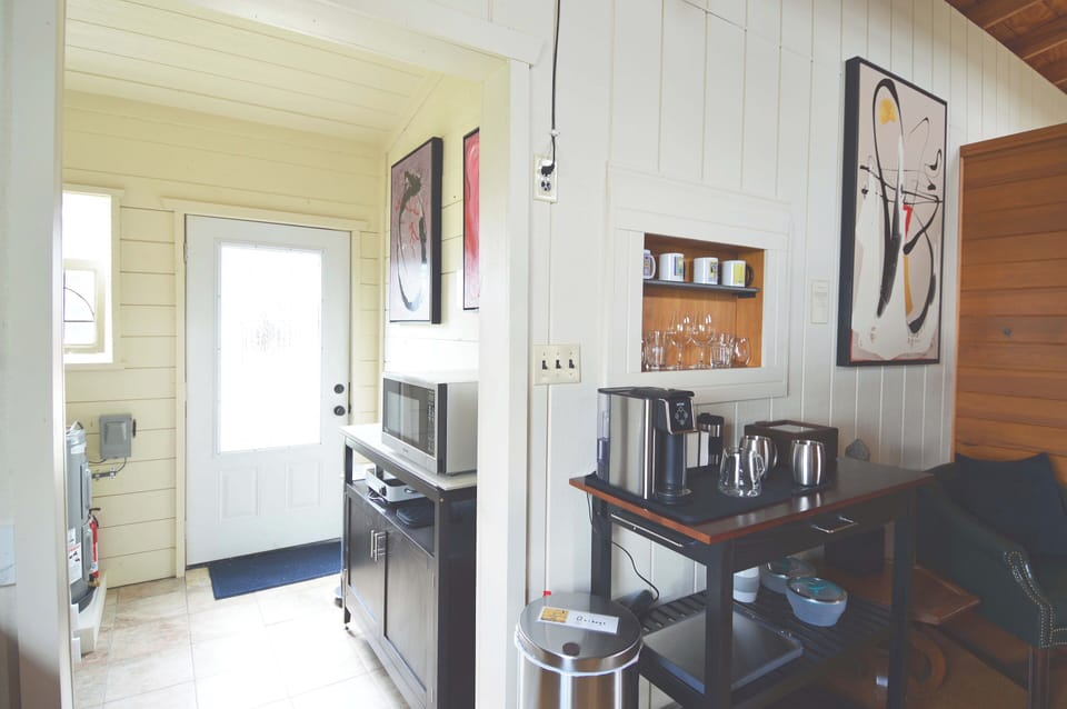 kitchen looking into microwave room