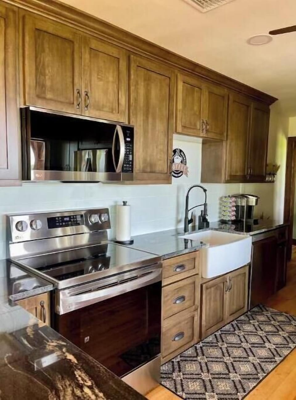 All the necessary amenities for preparing a delicious meal.