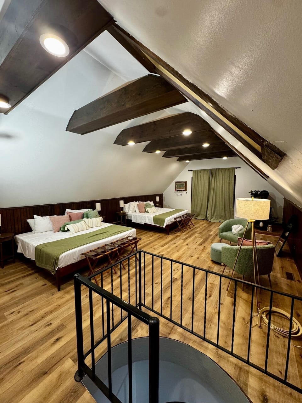 The spacious loft offers you a place to sleep and relax