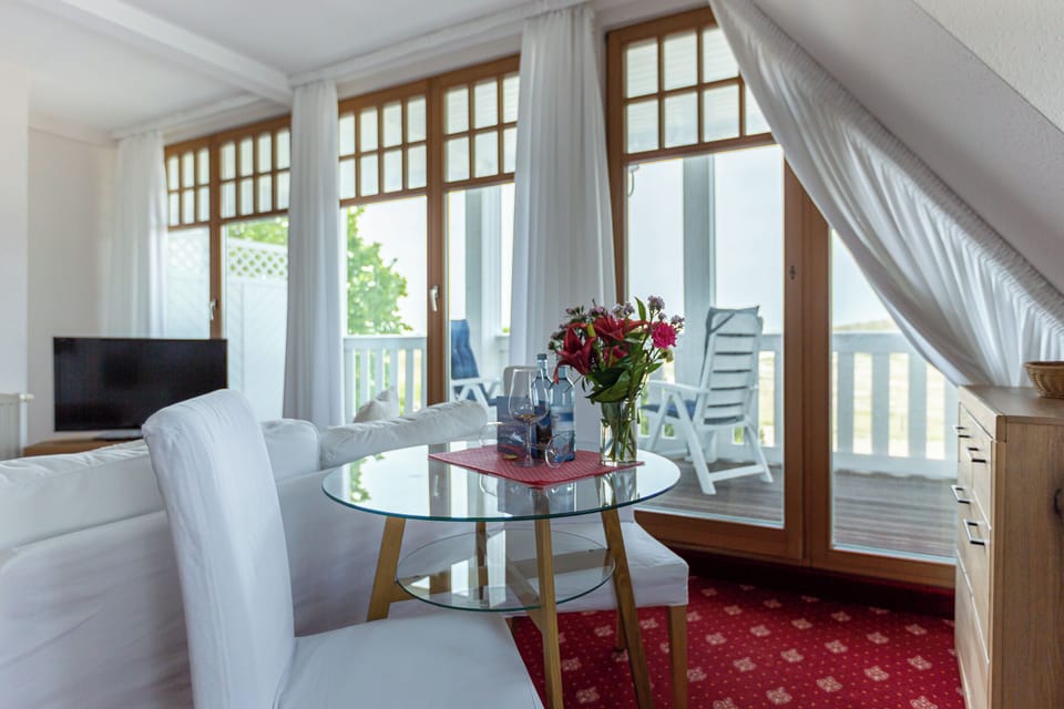 Cozy Living Area with Table and View