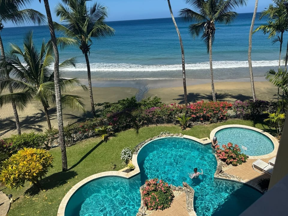 Pool and beach with direct access