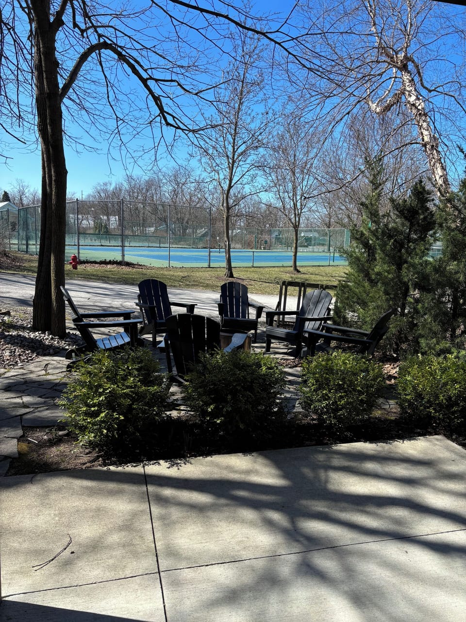 Fire pit area on front patio