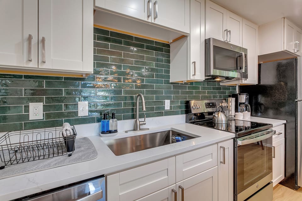 Every appliance you need to cook a homemade meal available.