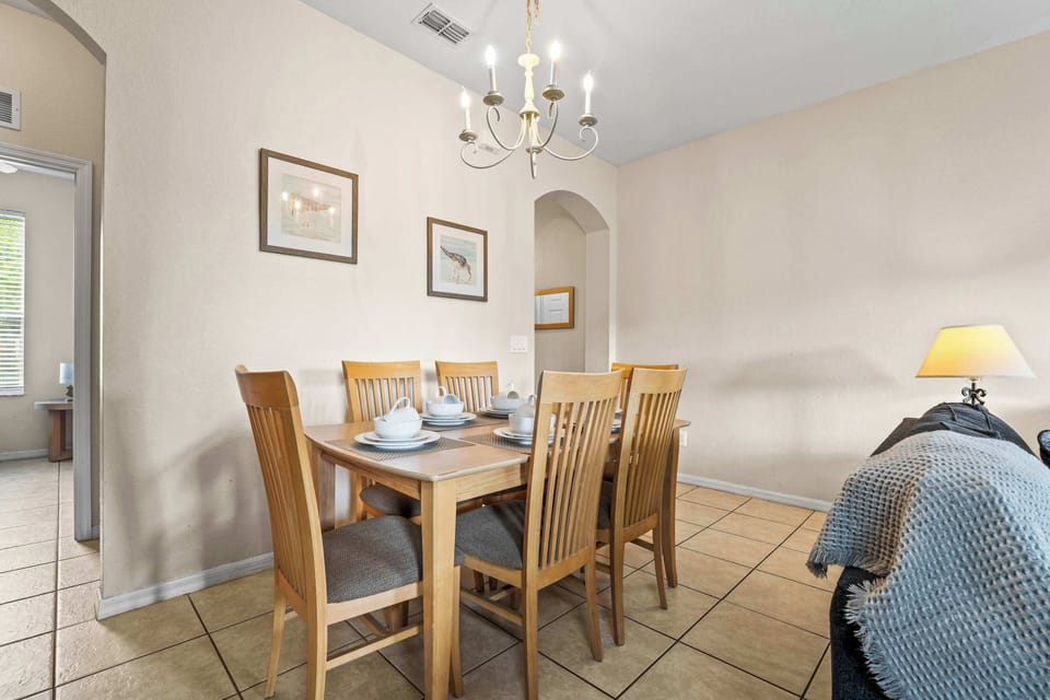 Gather around the dining table with seating for 6