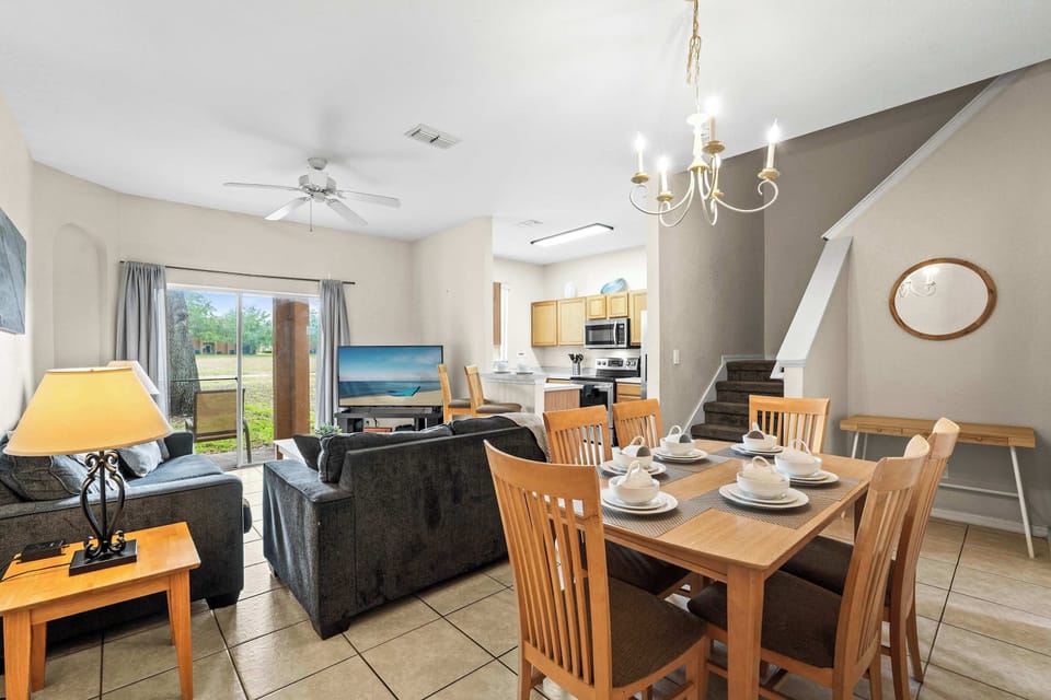 Gather around the dining table with seating for 6