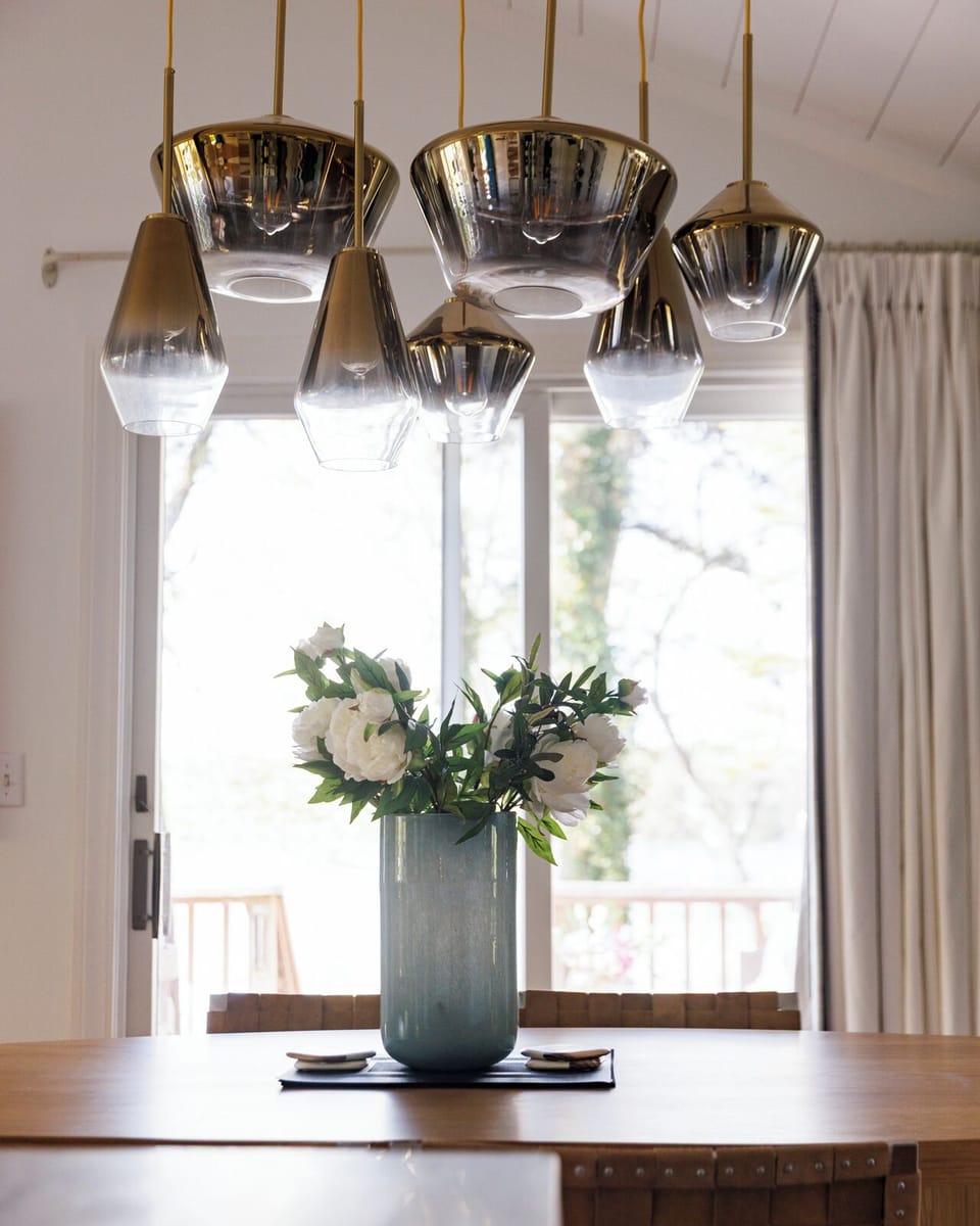 Detail of dining room chandelier.