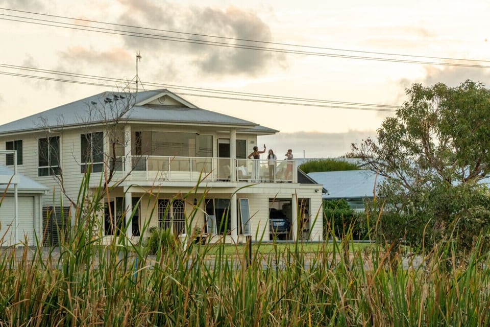 Sunsets are lovely on the balcony, a stone’s throw from the riverbank.