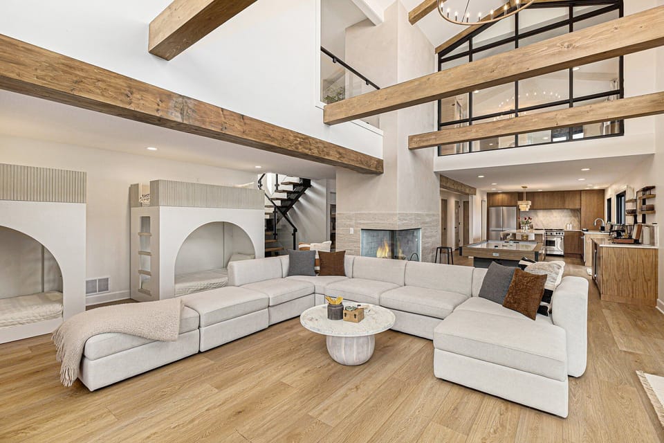 Living Space with Shuffleboard and TV