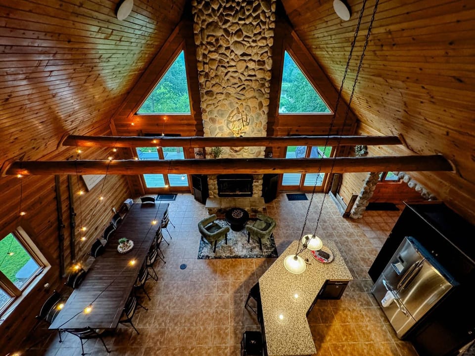 Main Lodge view from loft overlooking the Great Room