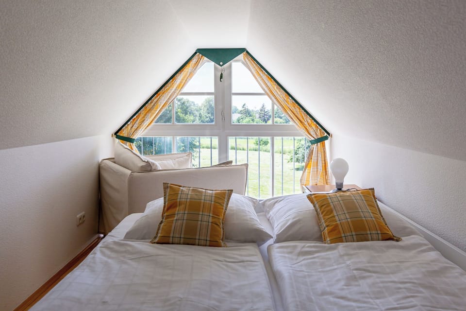 Bright Bedroom with Double Bed and View