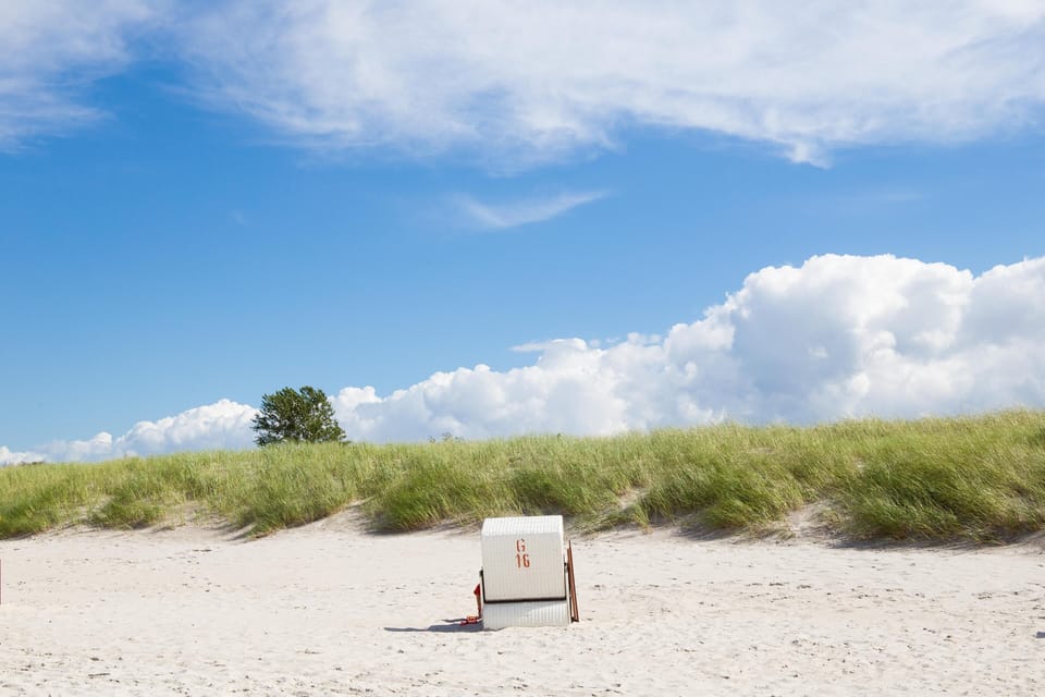 Beach with Sandy Area and Blue Sky