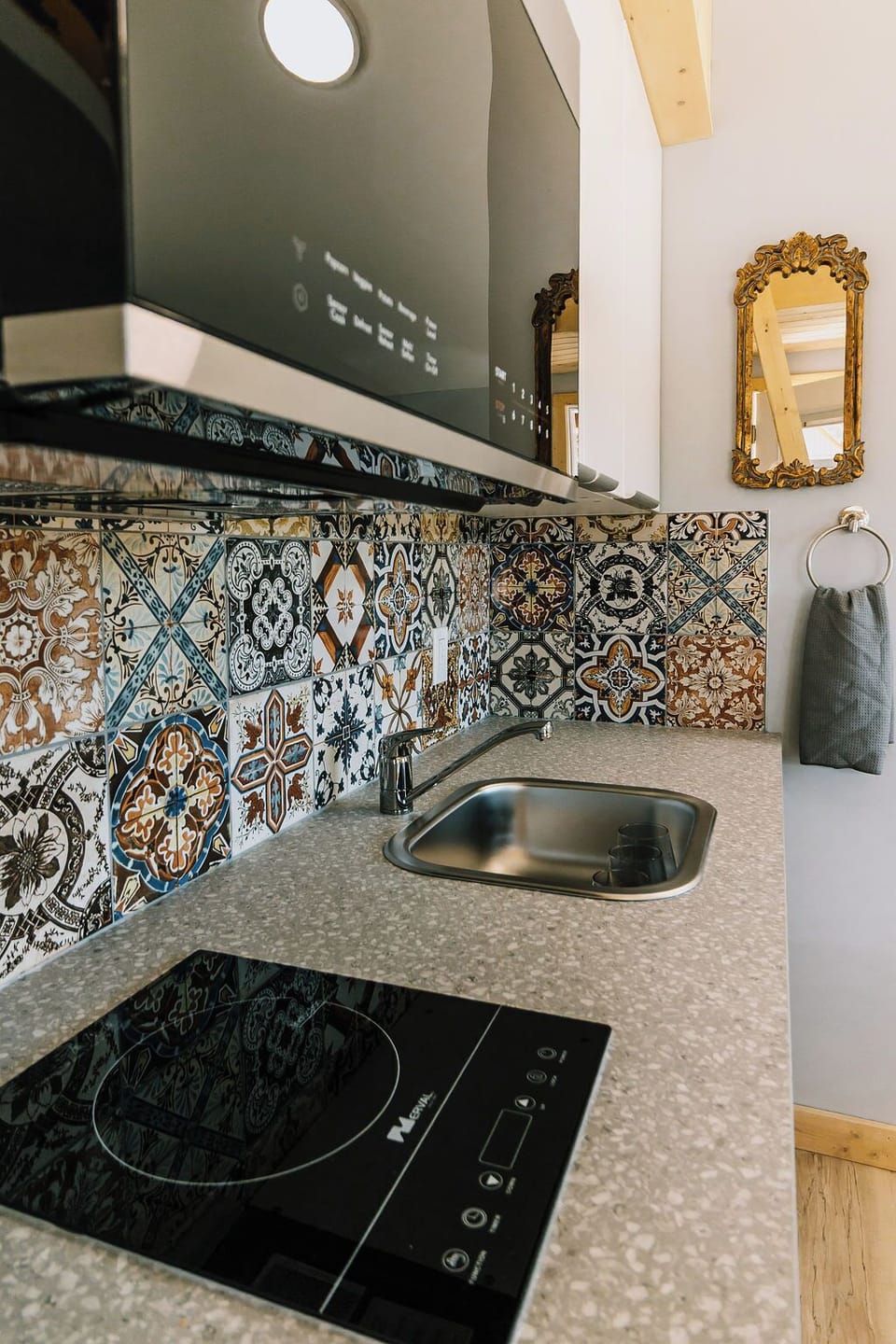 Mosaic tile backsplash