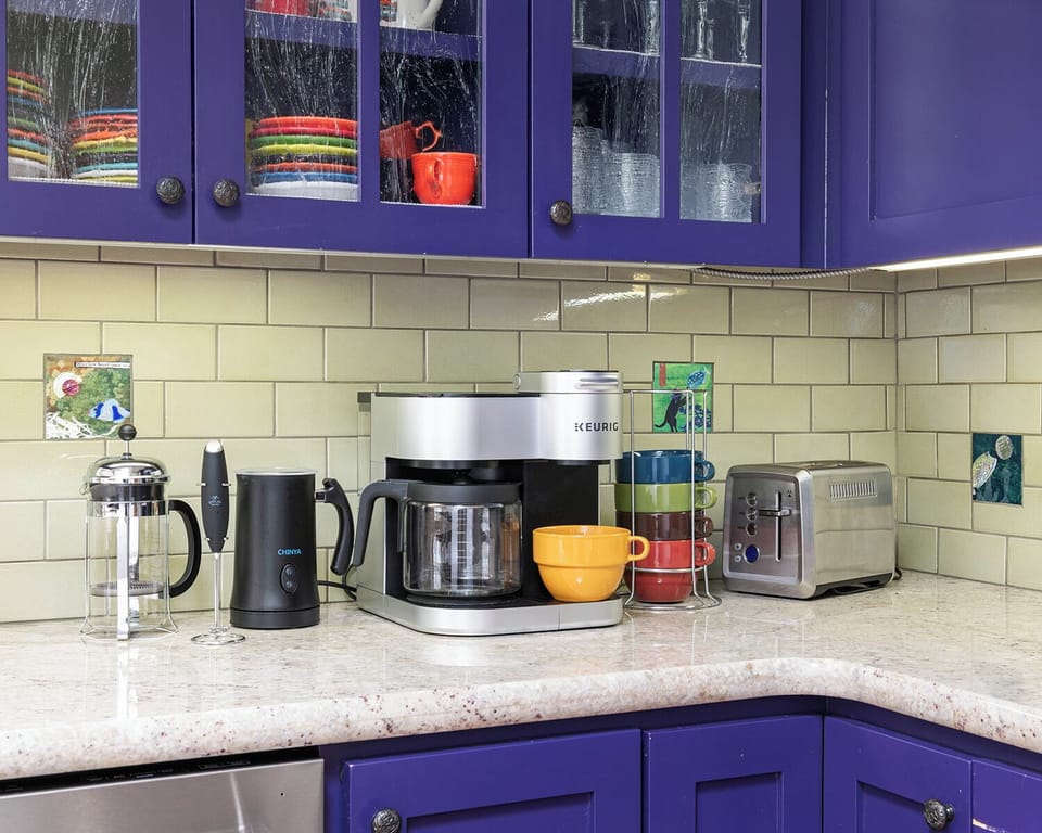 Make your way to the coffee station in the morning.