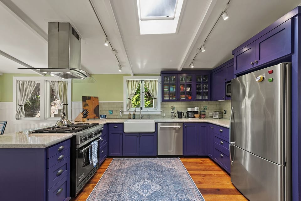 Modern appliances and ample counterspace in the spacious kitchen.