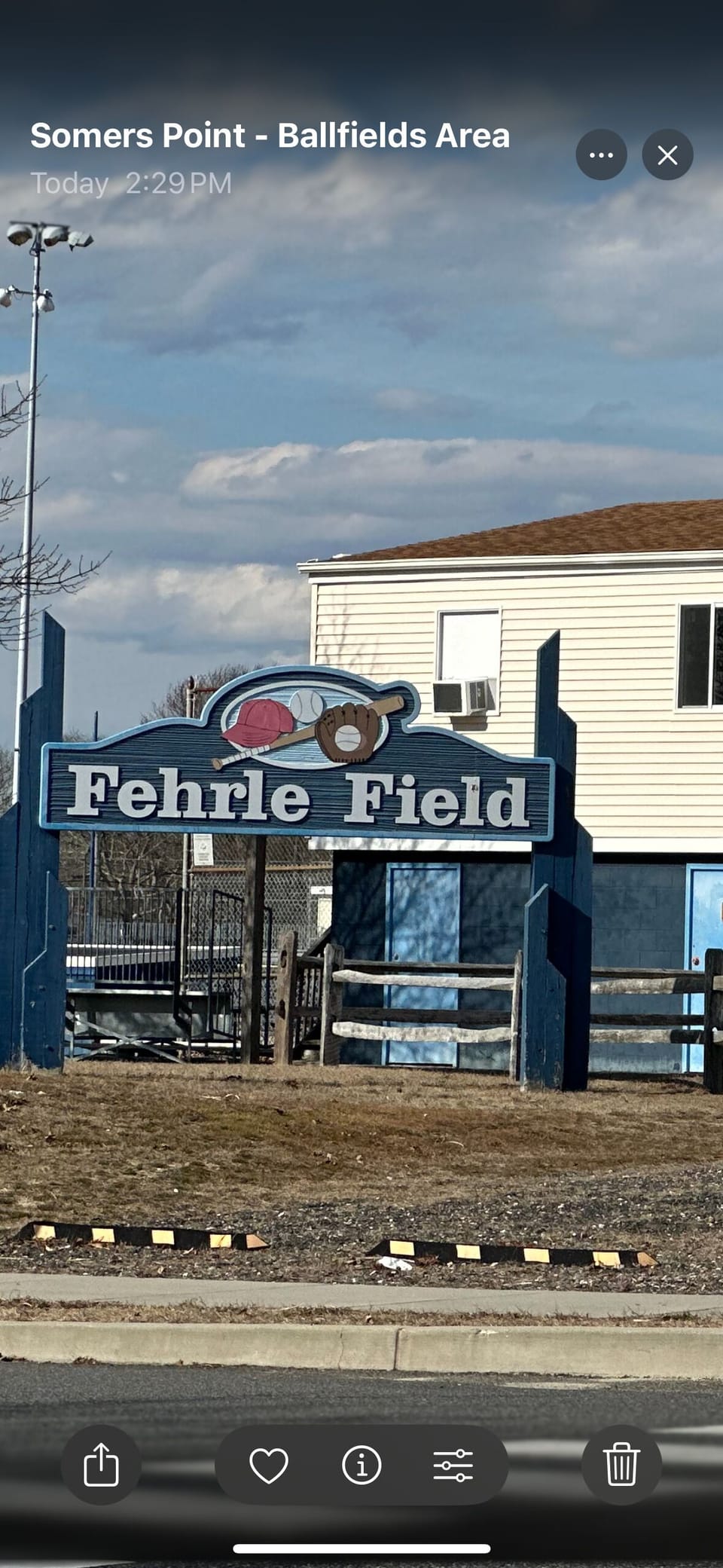Fehrle field just a few hundred feet away.  Great for family fun!