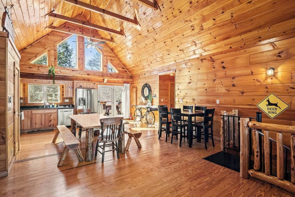 Large dining area with seating for 16