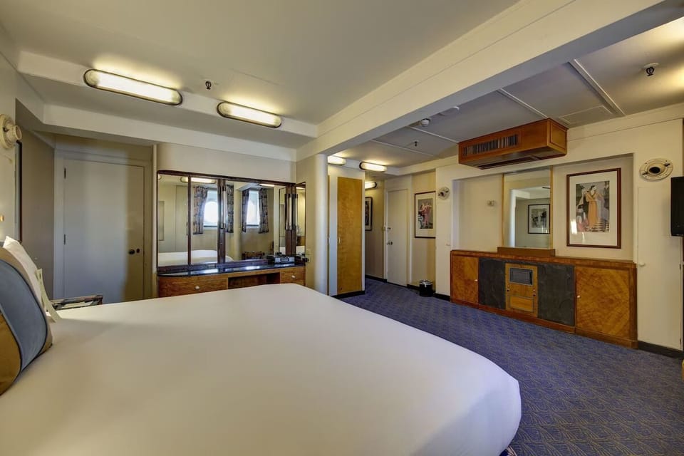 Unwind in an airy, spacious room with crisp linens.