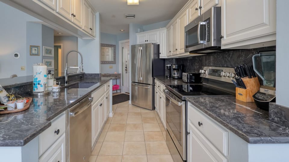 Modern Coastal Kitchen Ready for Family Feasts or Easy Snacks