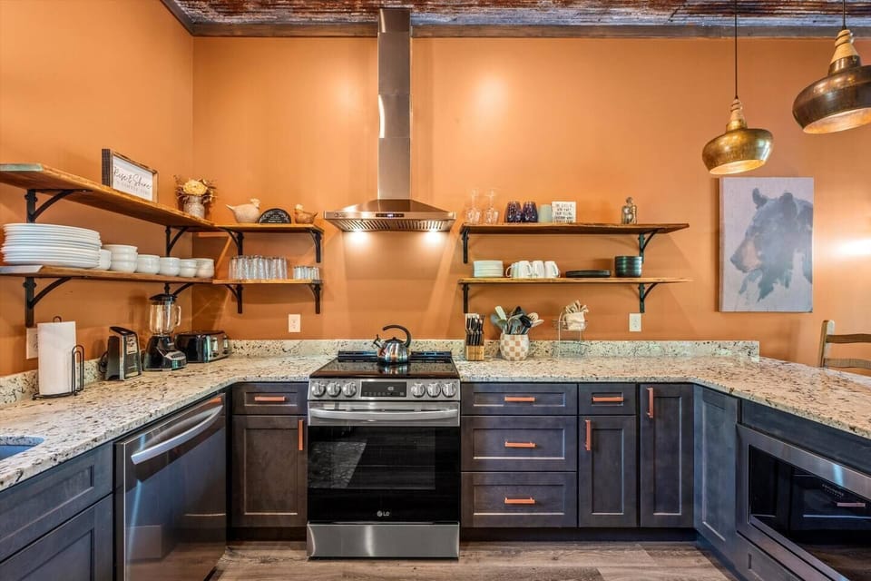 A fully stocked kitchen with everything you could need during your stay!