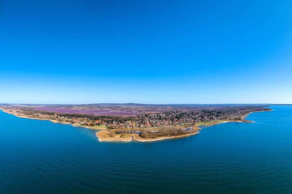 Balatonbereny panoramic view from lake Balaton