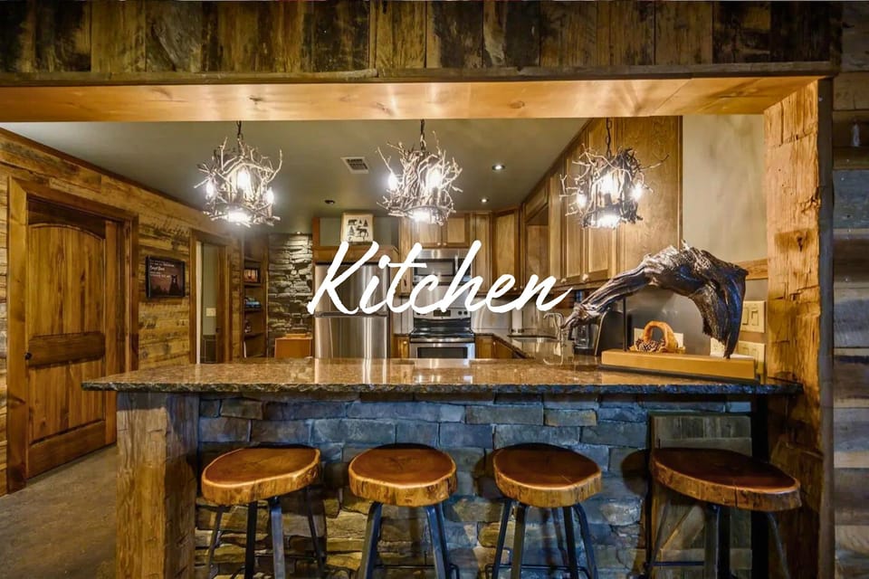 Prepare delicious meals in a kitchen that blends rustic charm with modern functionality.