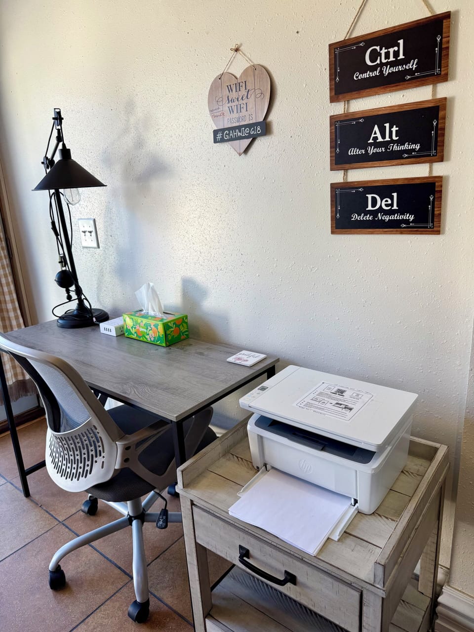 Workstation with printer